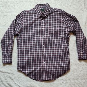 Lauren Ralph Lauren Plaid Shirt Men's Long Sleeve Button Down Size 16 32/33